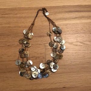 Rope and button necklace